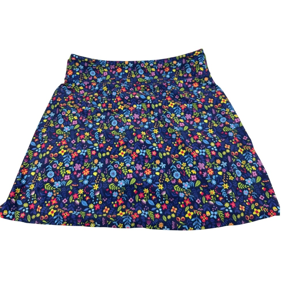 Moteepi Skort Skirt Golf Pickleball High Waist Stretch Floral Blue Womens XL - Picture 2 of 8